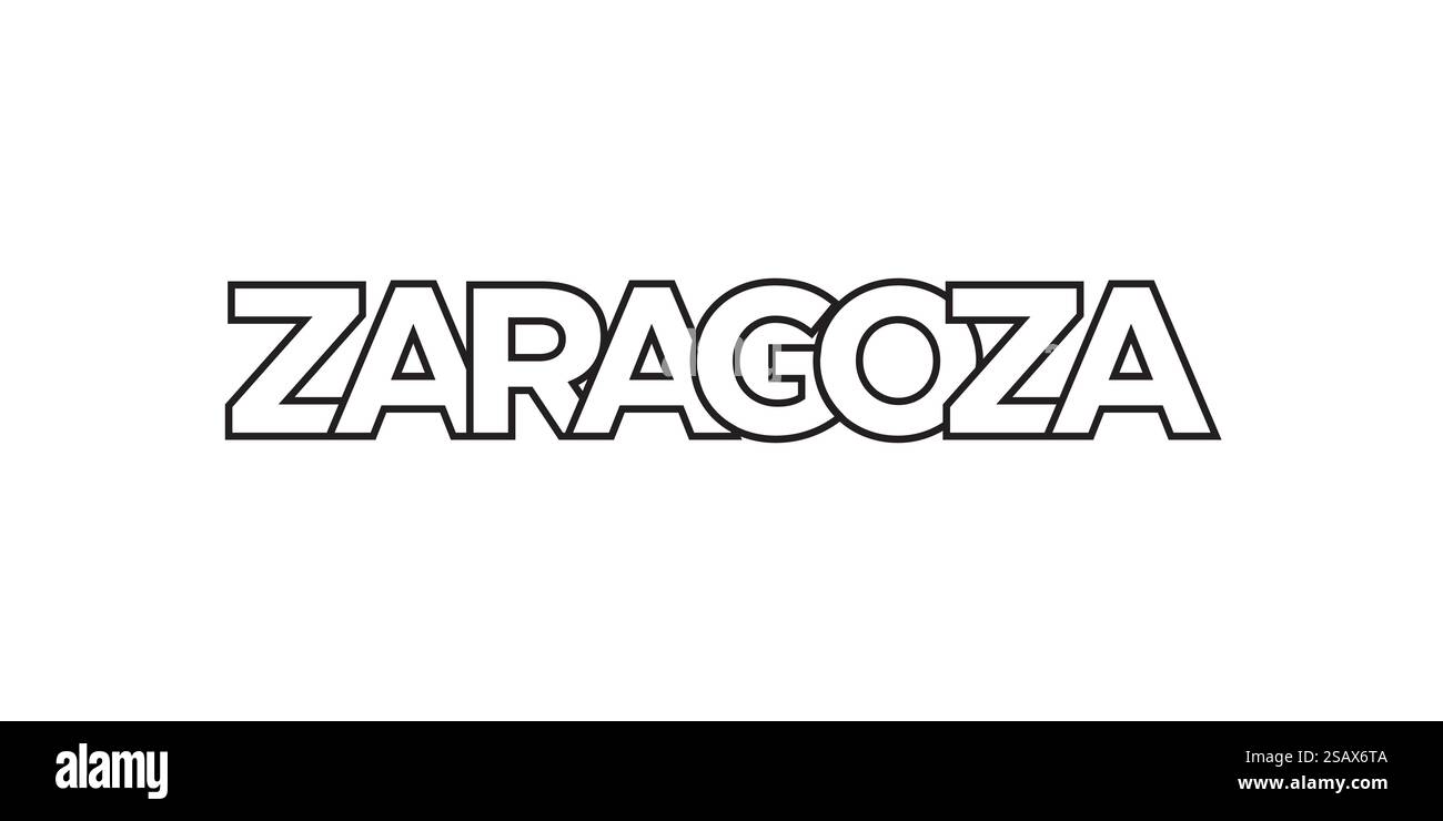 Zaragoza in the Spain emblem. The design features a geometric style ...