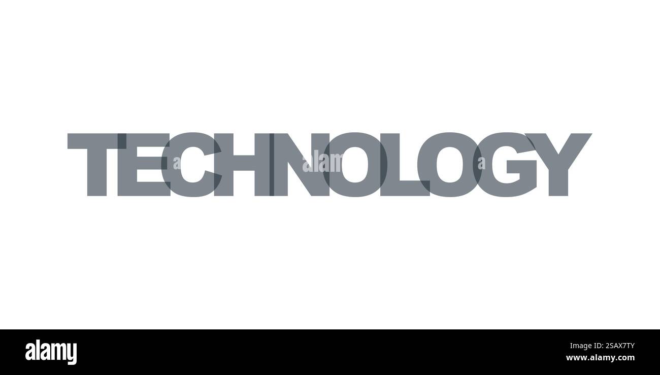 Technology business card text. Modern lettering poster. Color word art ...