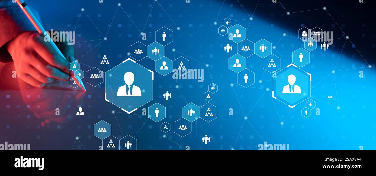 Human Resources Management Network Visualization Stock Photo - Alamy