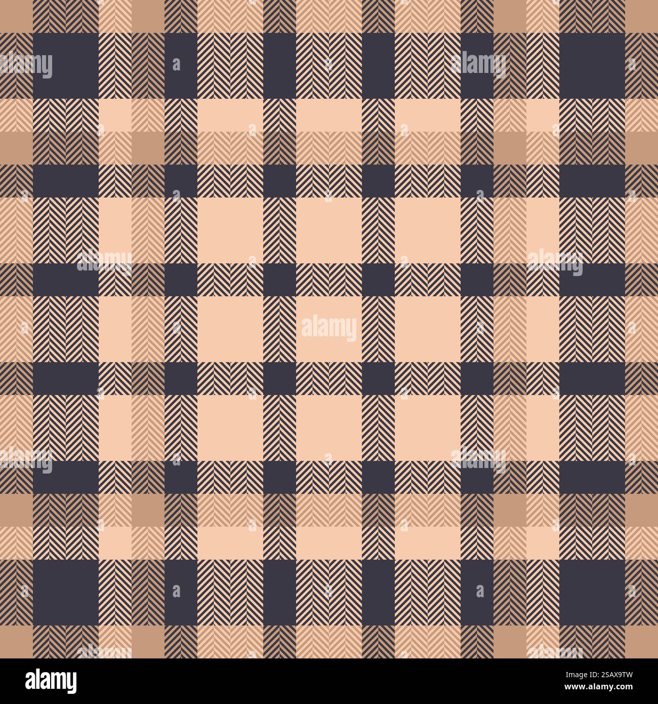 Background texture fabric of check plaid pattern with a vector textile tartan seamless in orange and dark colors. Stock Vector
