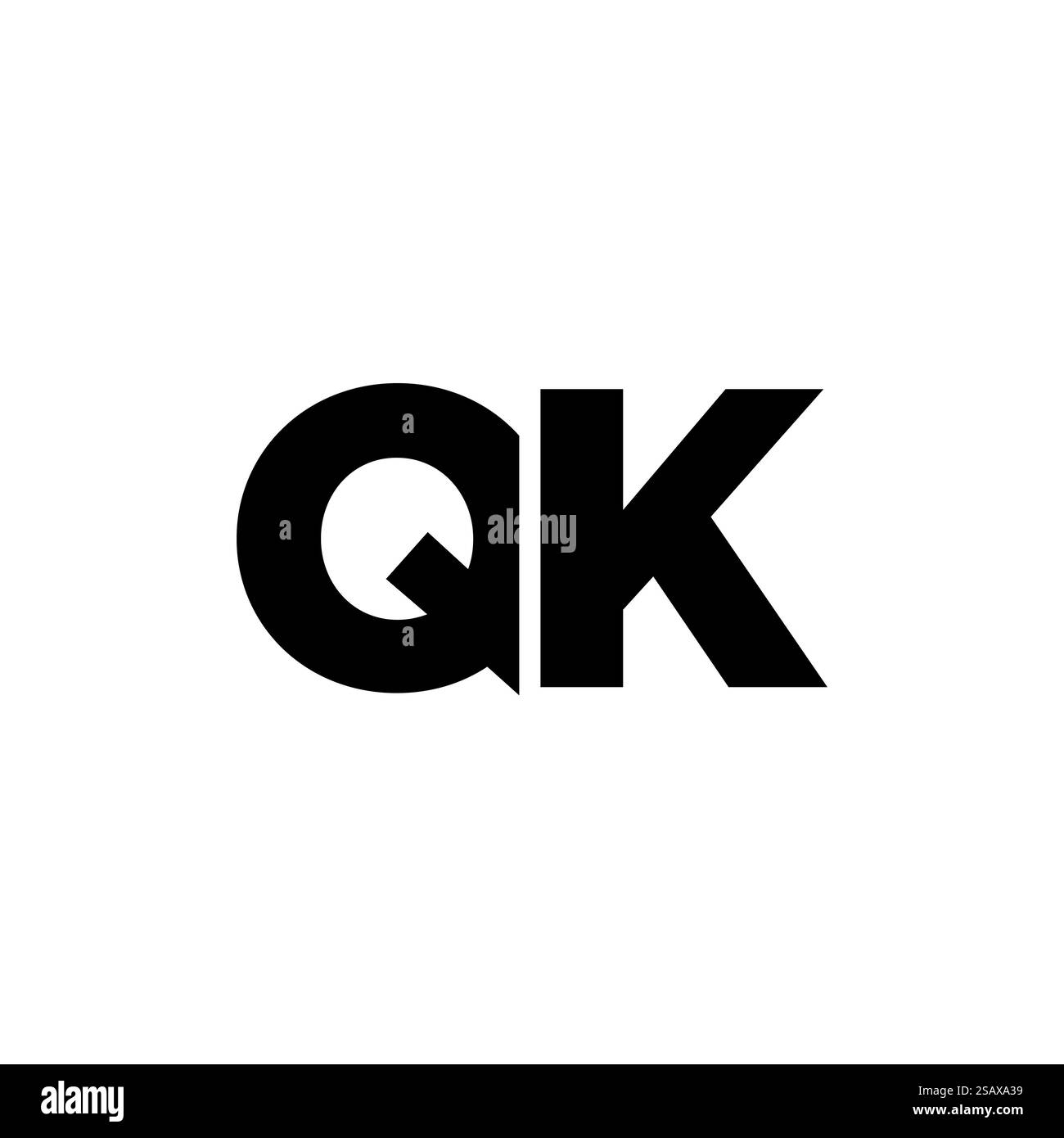 Trendy letter Q and K, QK logo design template. Minimal monogram initial based logotype for company identity. Stock Vector