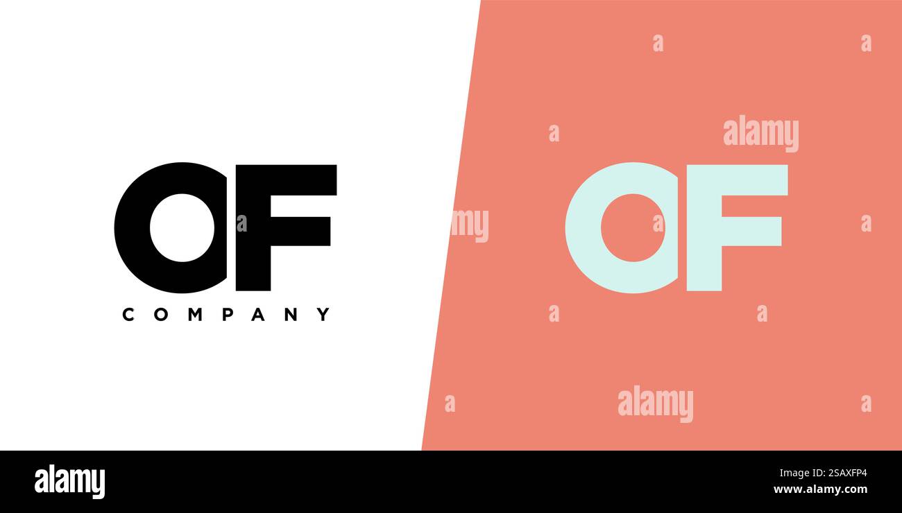 Trendy letter O and F, OF logo design template. Minimal monogram ...