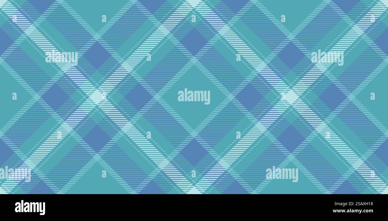 Direct textile tartan check, hobby background vector plaid. Gentleman pattern seamless fabric texture in cyan and light colors palette. Stock Vector