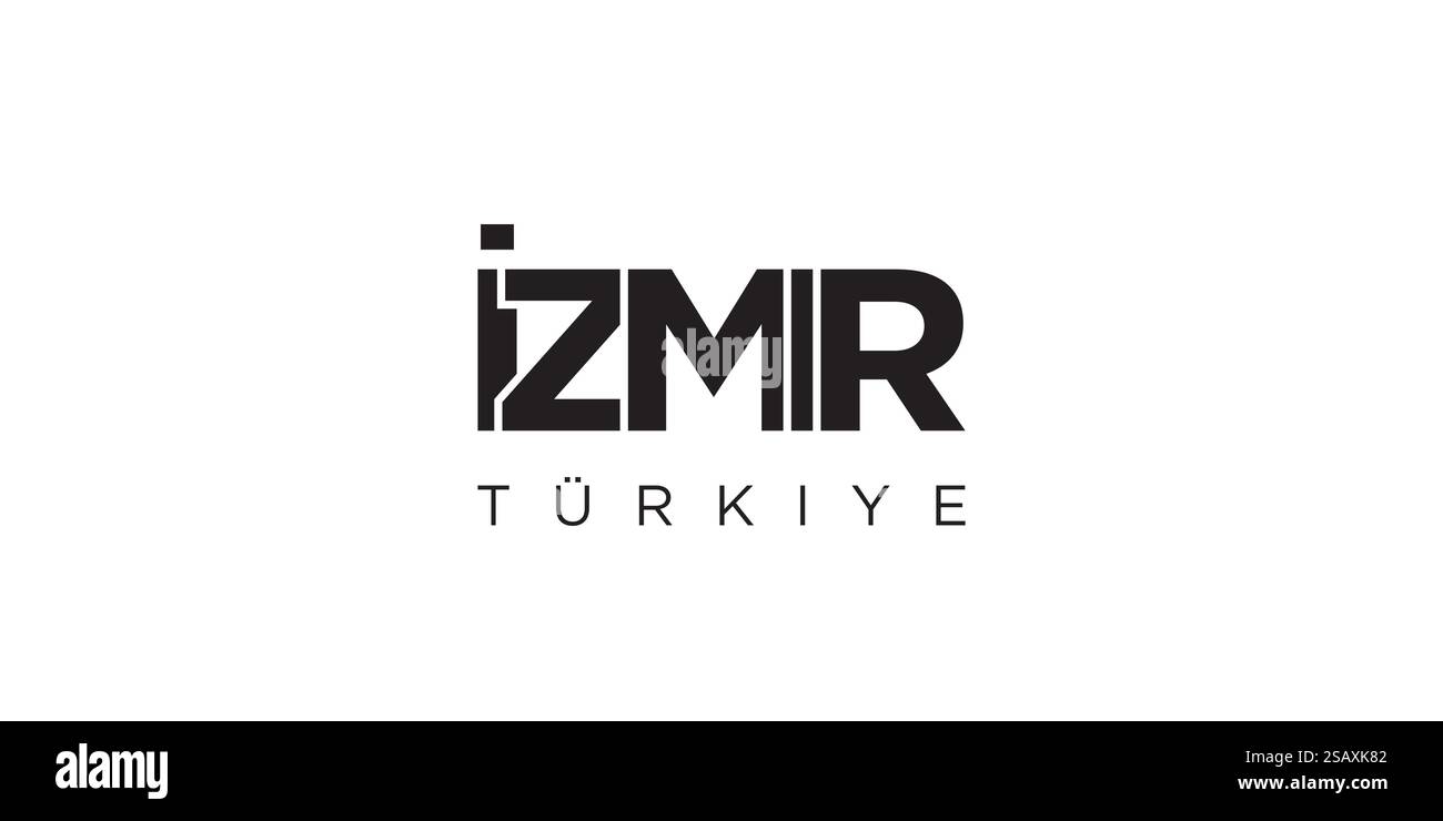 Izmir in the Turkey emblem for print and web. Design features geometric ...