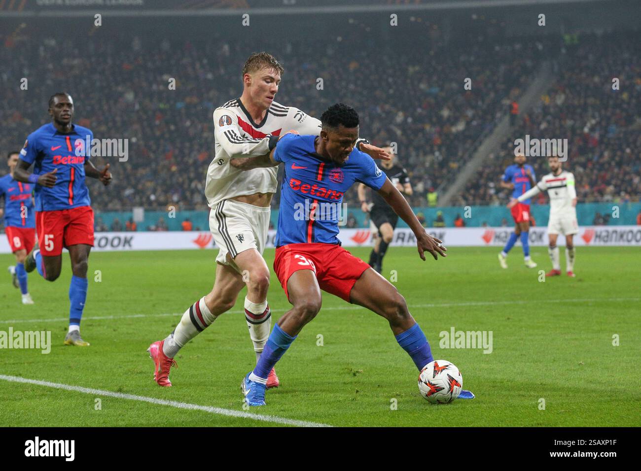 Bucharest, Romania. 30th Jan, 2025. Manchester United forward Rasmus