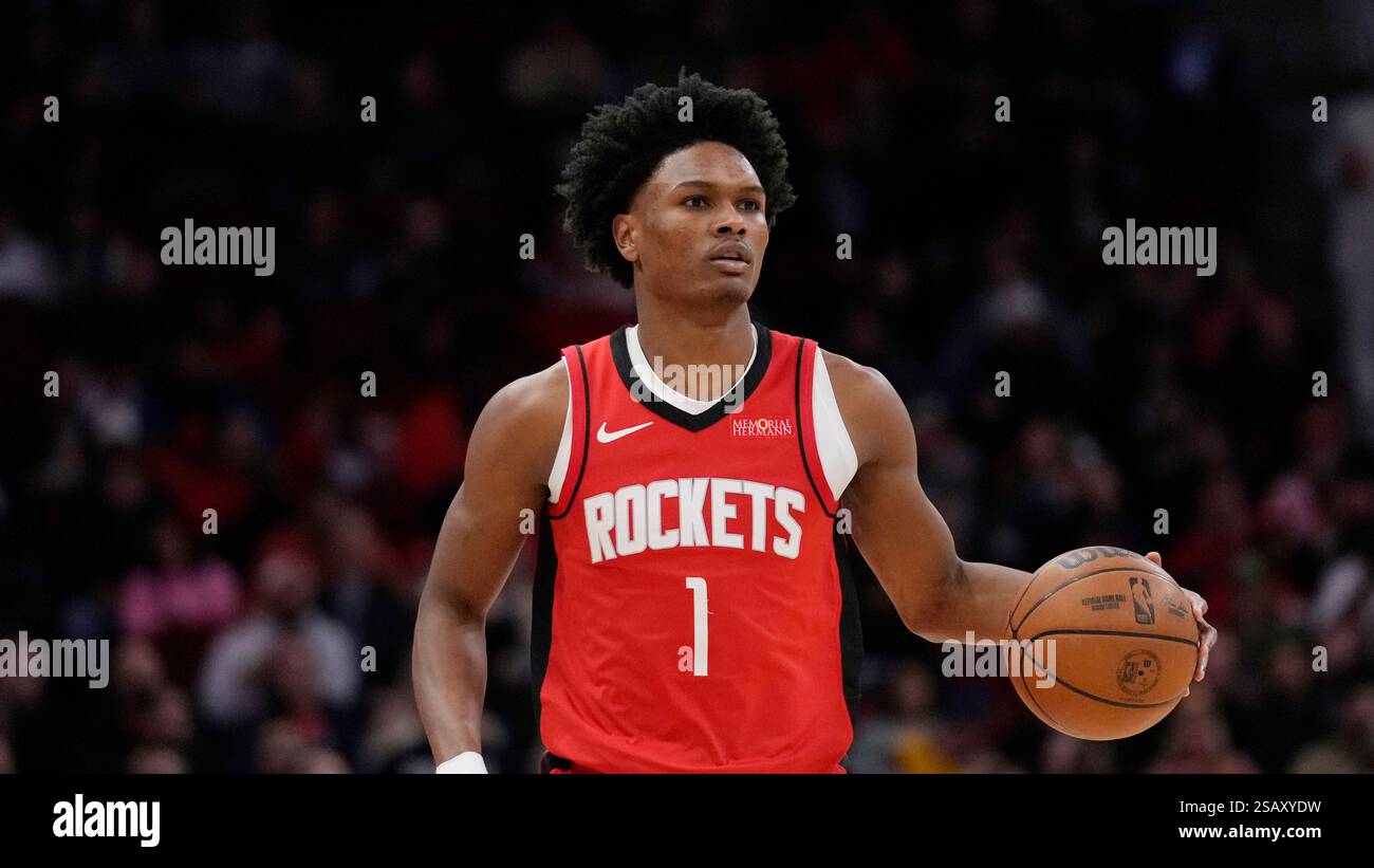 Thompson Nba Rockets Houston Rockets forward Amen Thompson controls the ball during an NBA ...