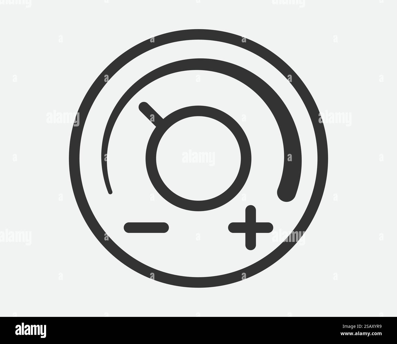 Light dimmer icon line flat trendy design. Electricity lamp saving energy sign.. Light dimmer icon line trendy design. Electricity lamp saving energy sign. Black and white flat style. Stock Vector