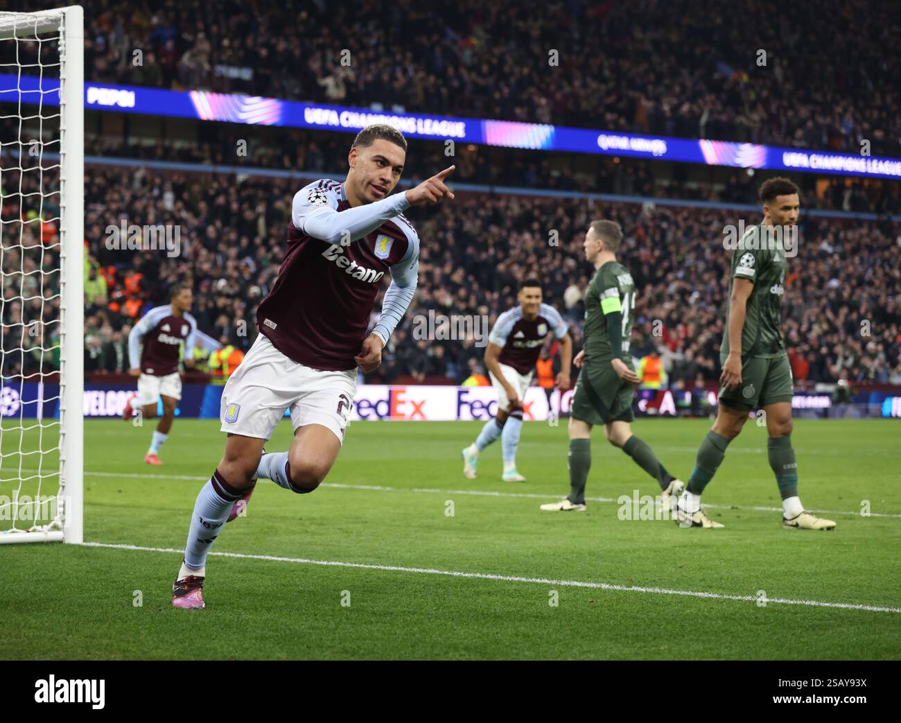 Rogers (AV) celebrates scoring the first Villa goal (10) at the