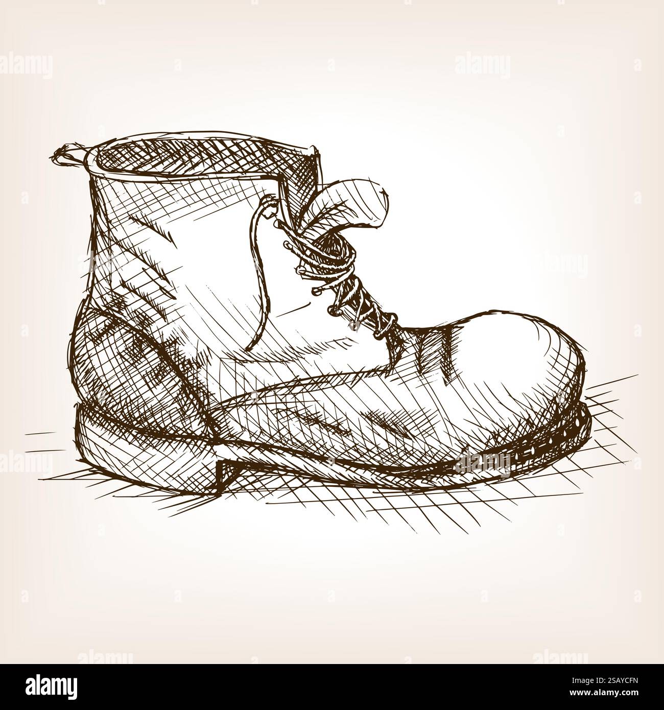 Old leather boot Stock Vector Images - Alamy