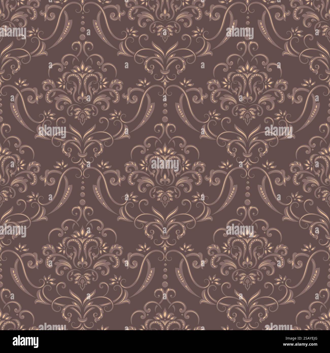 Damask seamless pattern element. Vector classical luxury old fashioned ...