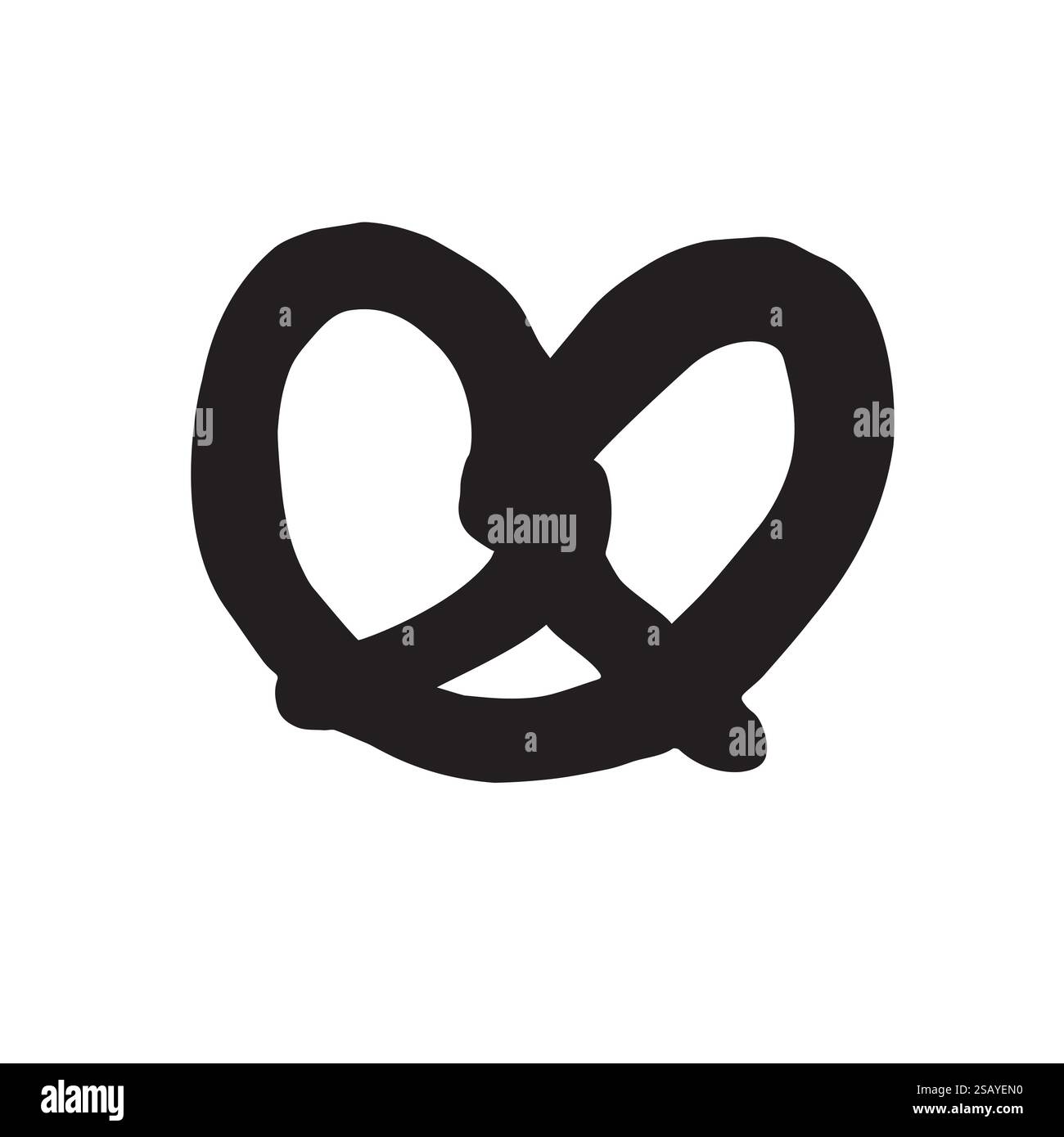 Vector hand drawn pretzel silhouette isolated on white background Stock ...