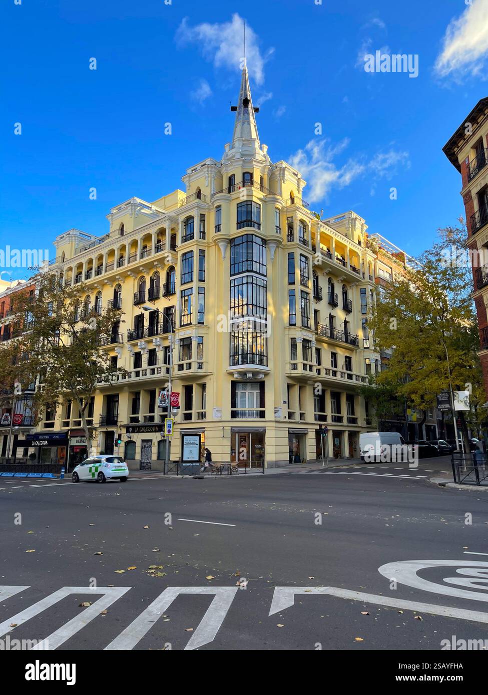 Facade of building. Principe de Vergara street, Madrid, Spain. - Smartphone Captured Stock Image