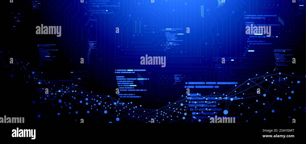Beyond the syntax a journey through code, technology background Stock ...
