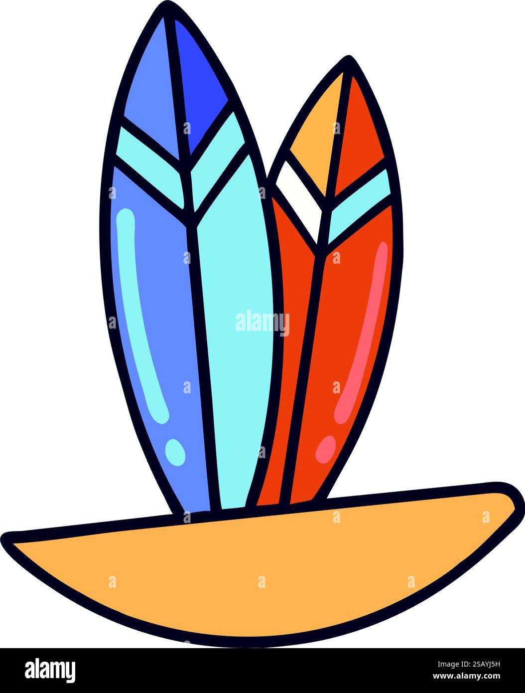 Surfboards on the Beach Stock Vector Image & Art - Alamy
