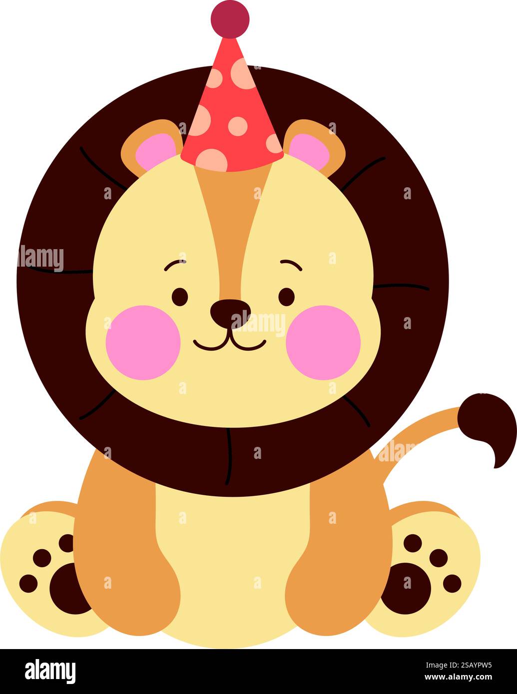 Lion with party hat Stock Vector Image & Art - Alamy