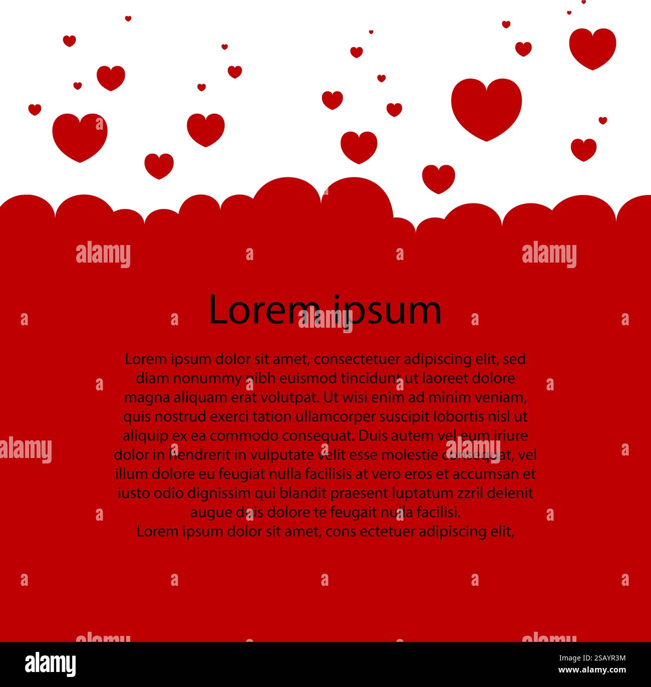 Many flying hearts. Simple design. Hearts love background. Vector background. Stock Vector