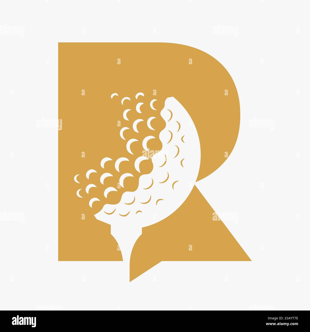 Initial Golf Ball On Letter R Logo Design Vector Template. Golf Logo ...