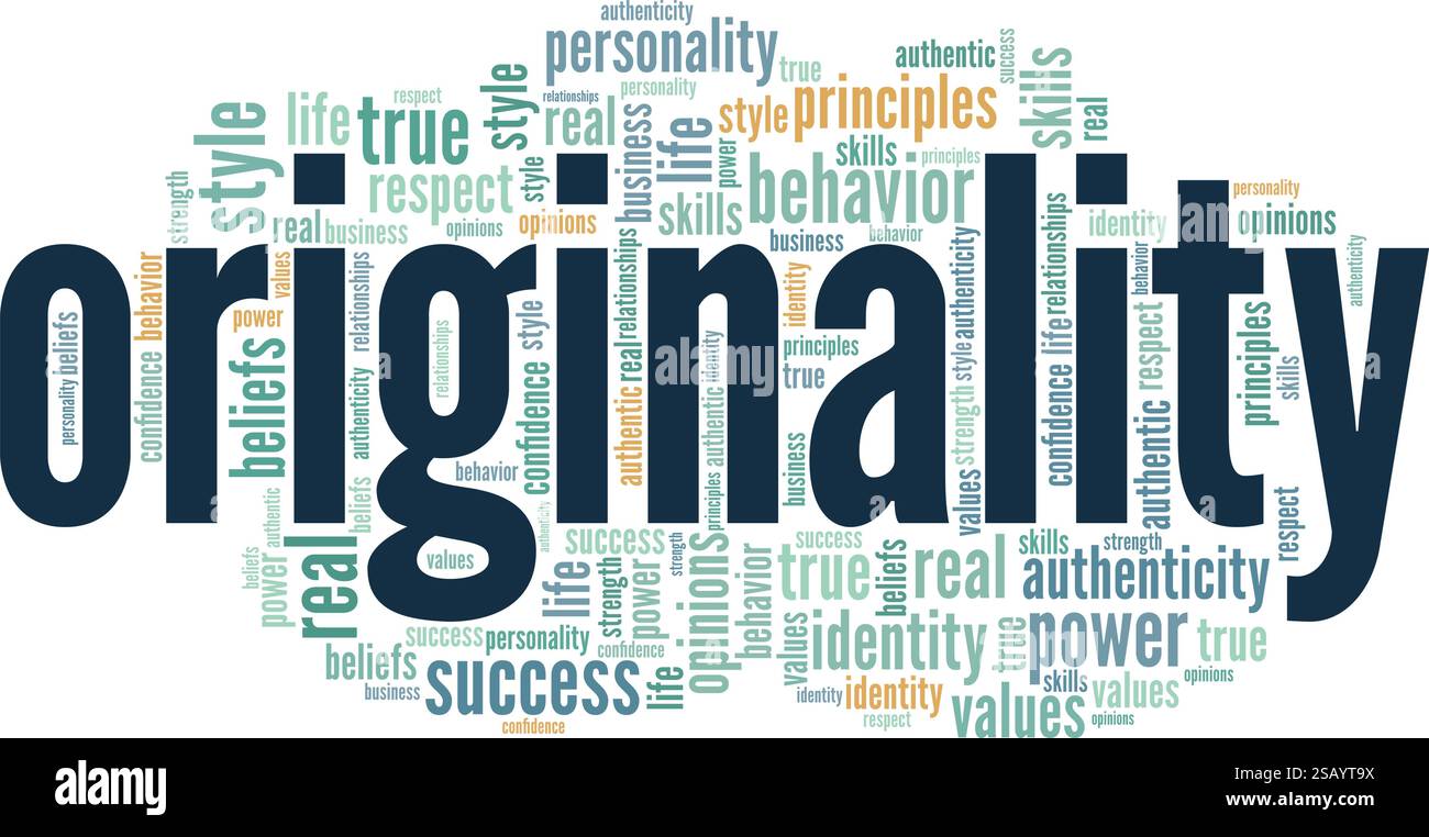 Originality word cloud conceptual design isolated on white background ...