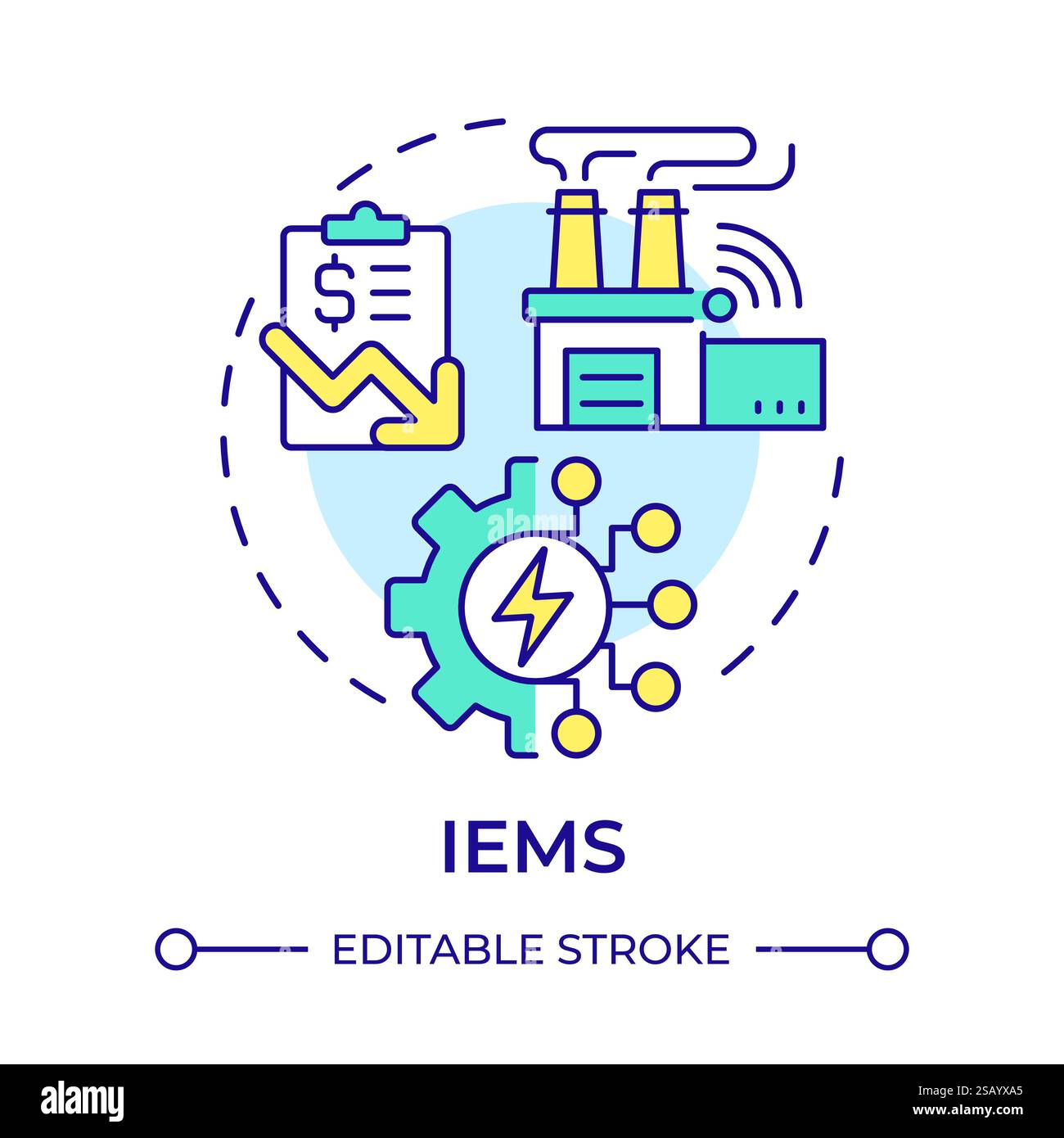 IEMS multi color concept icon Stock Vector