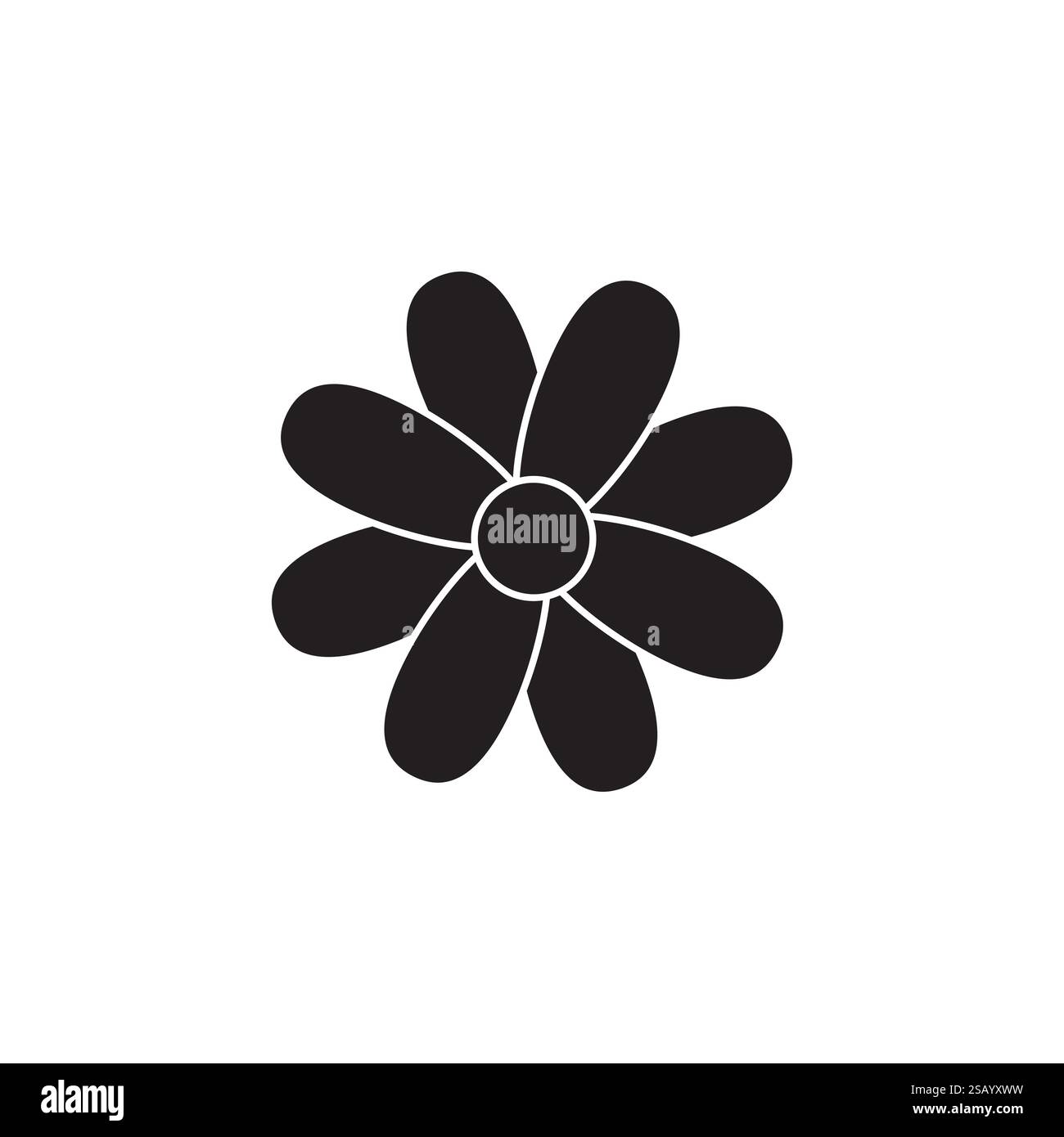 Flower icon flat black Stock Vector Images - Alamy