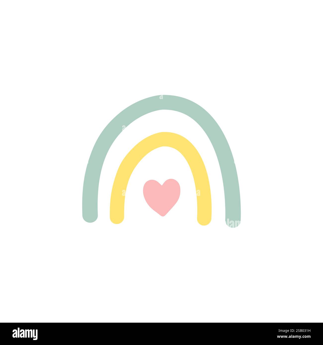 Vector flat hand drawn doodle rainbow isolated on white background ...