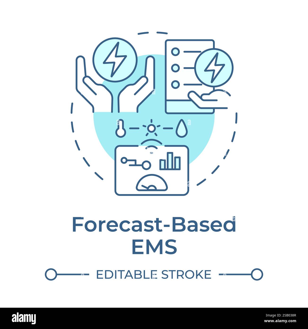 Forecast based EMS soft blue concept icon Stock Vector