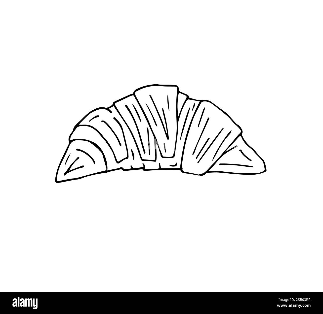Vector hand drawn doodle sketch croissant isolated on white background ...