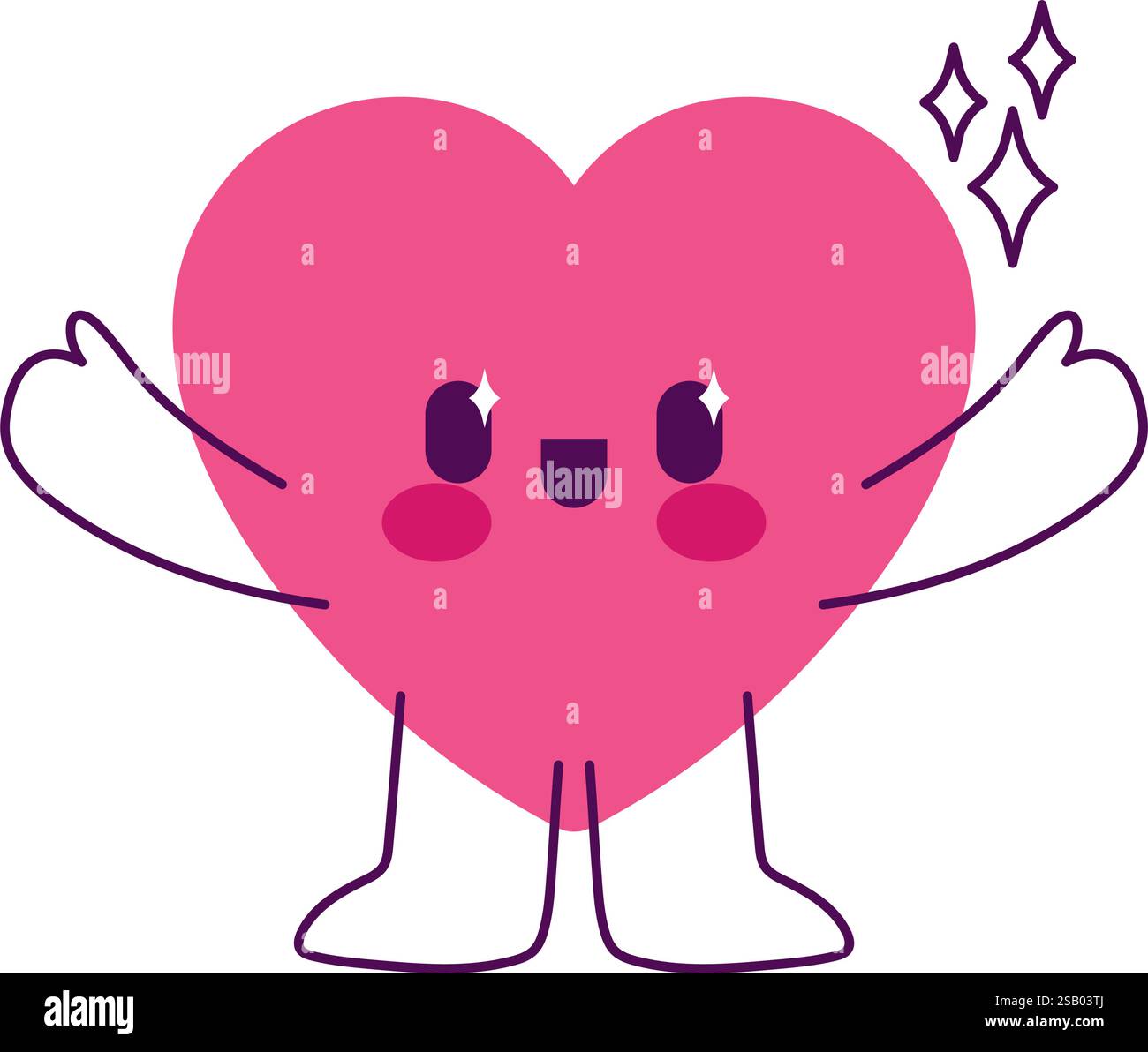 Heart happy character Illustration Stock Vector Image & Art - Alamy