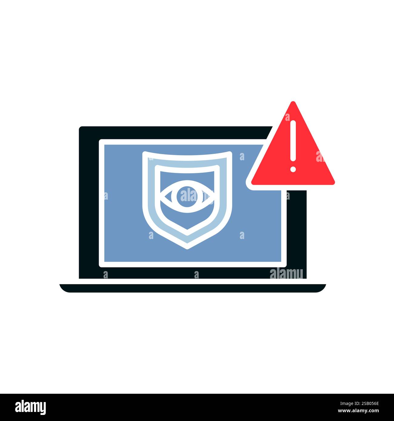 Intrusion Detection flat icon. Vector isolated element. Editable stroke. Stock Vector