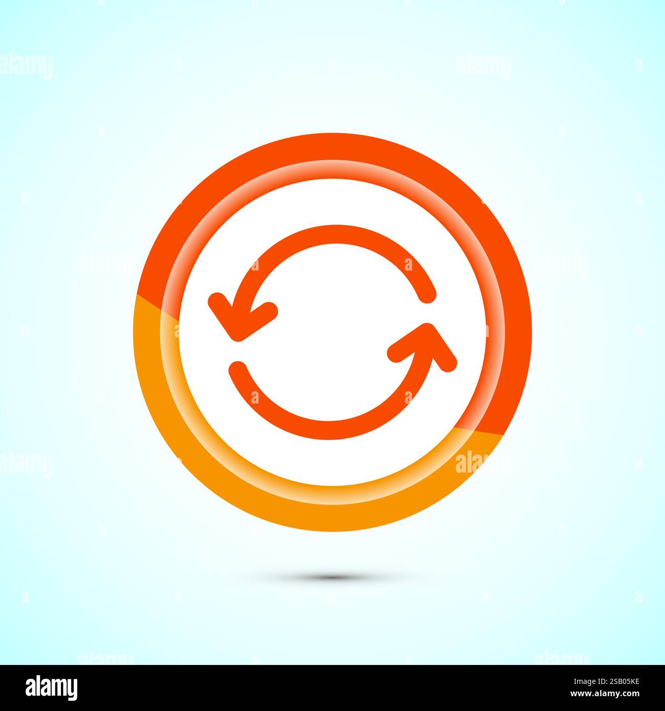 Sync processing icon design, Synchronization or reset icon, Reload sign, button design Stock Vector