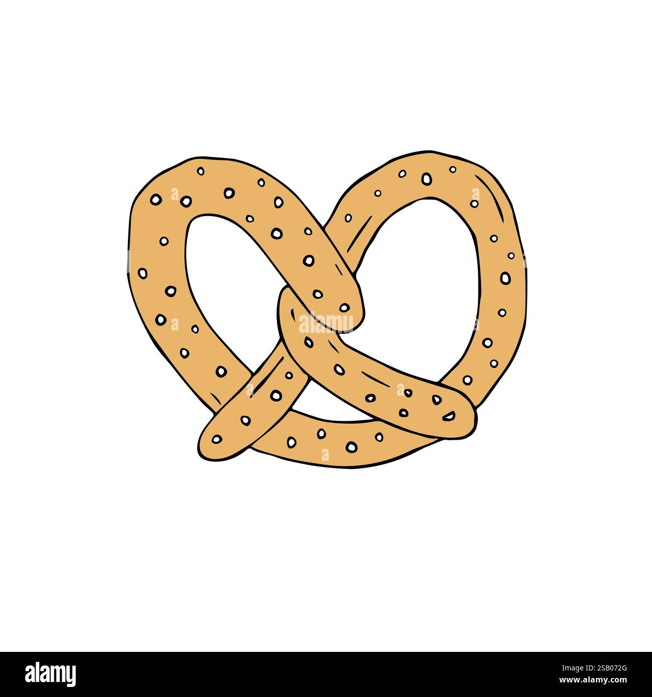 Vector hand drawn doodle sketch colored pretzel isolated on white ...