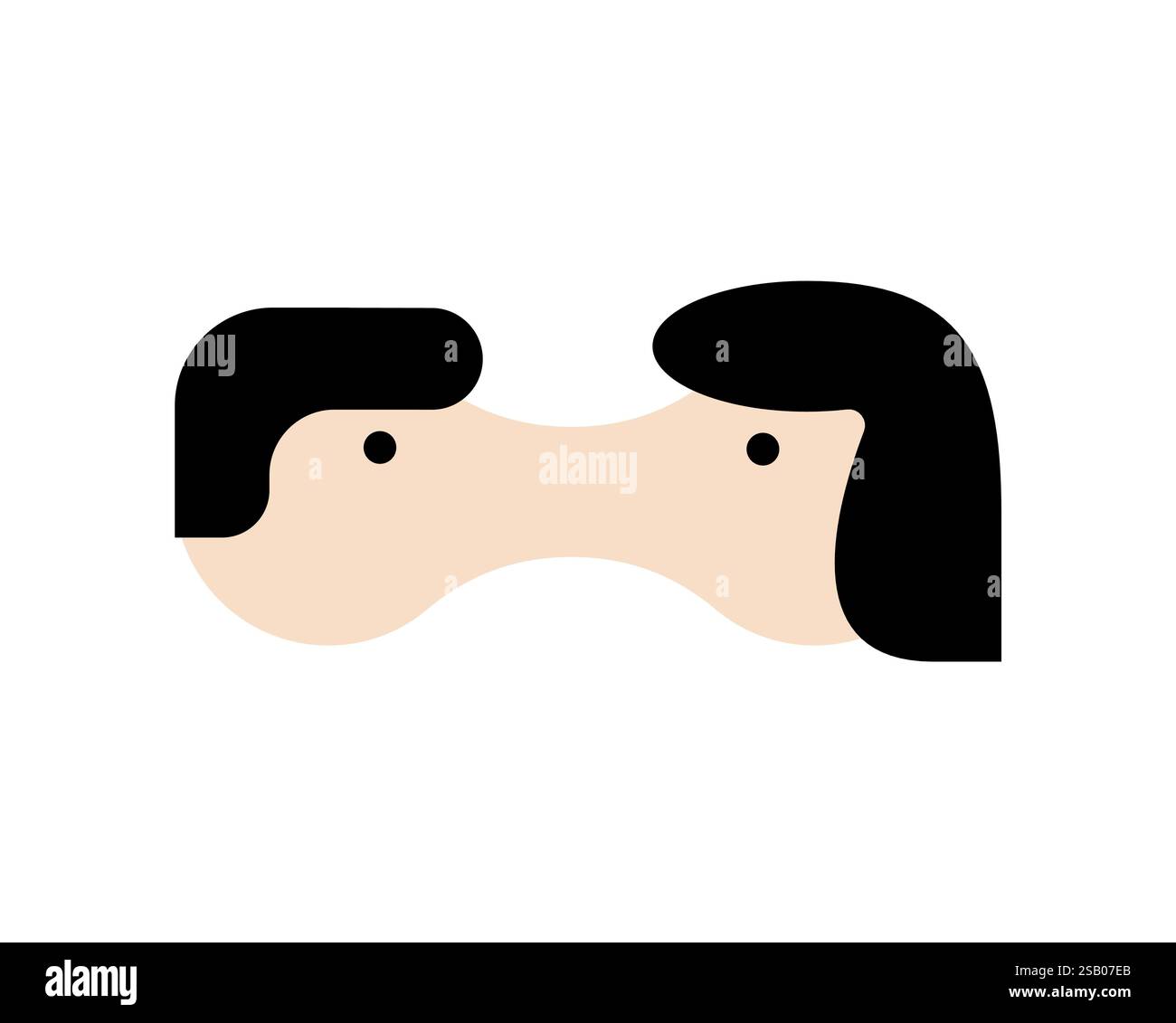 Kissing couple sign. Boy and girl kissing symbol. Stock Vector