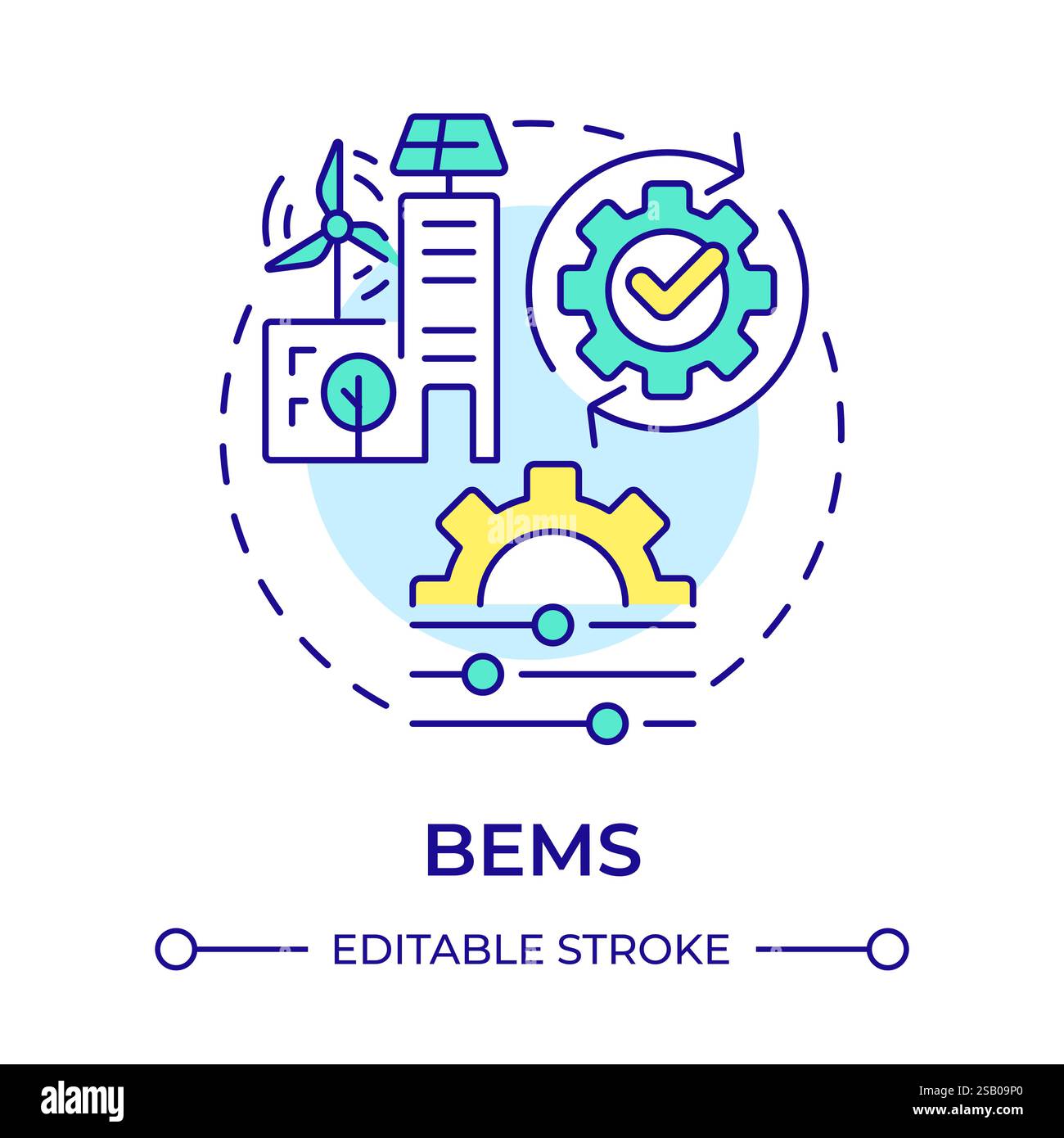 BEMS multi color concept icon Stock Vector