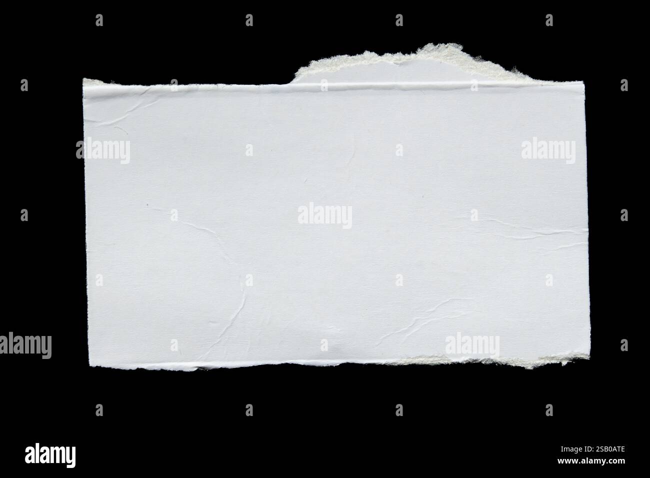 Ripped torn white paper piece isolated on black background Stock Photo ...