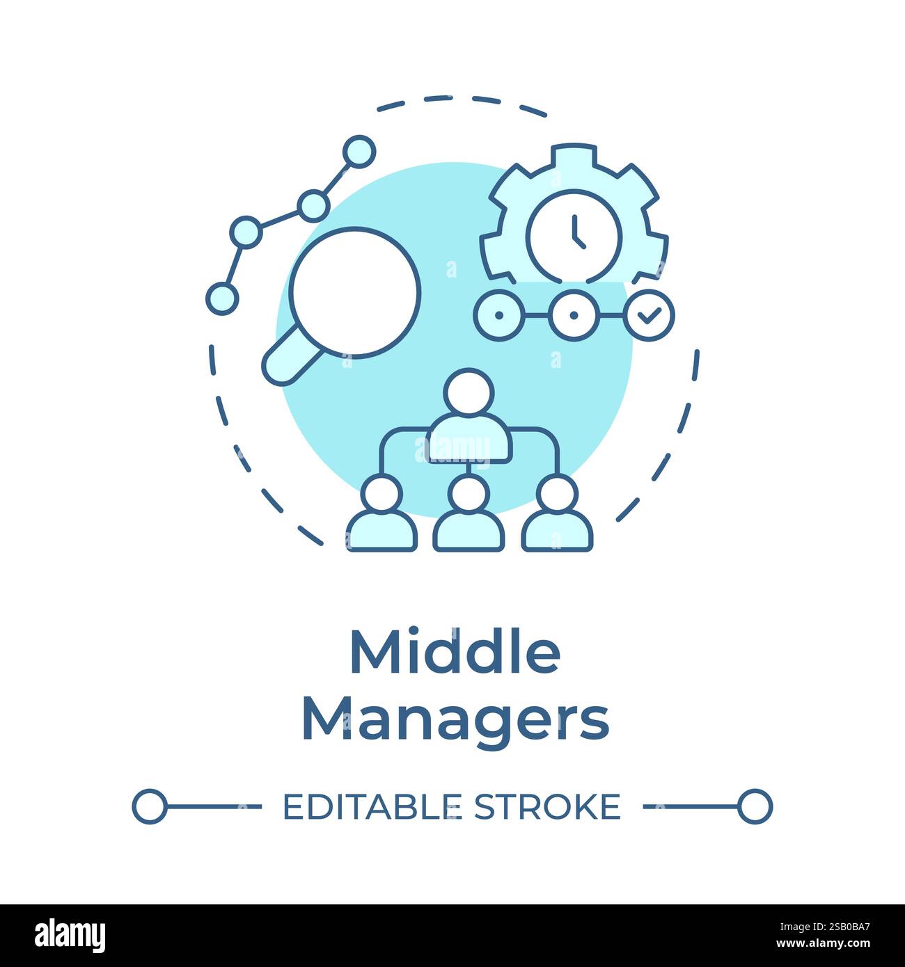 Middle managers soft blue concept icon Stock Vector