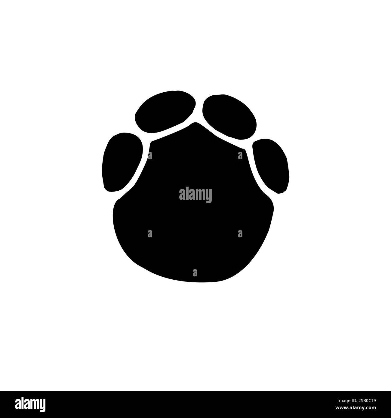 Vector hand drawn elephant paw foot print isolated on white background Stock Vector