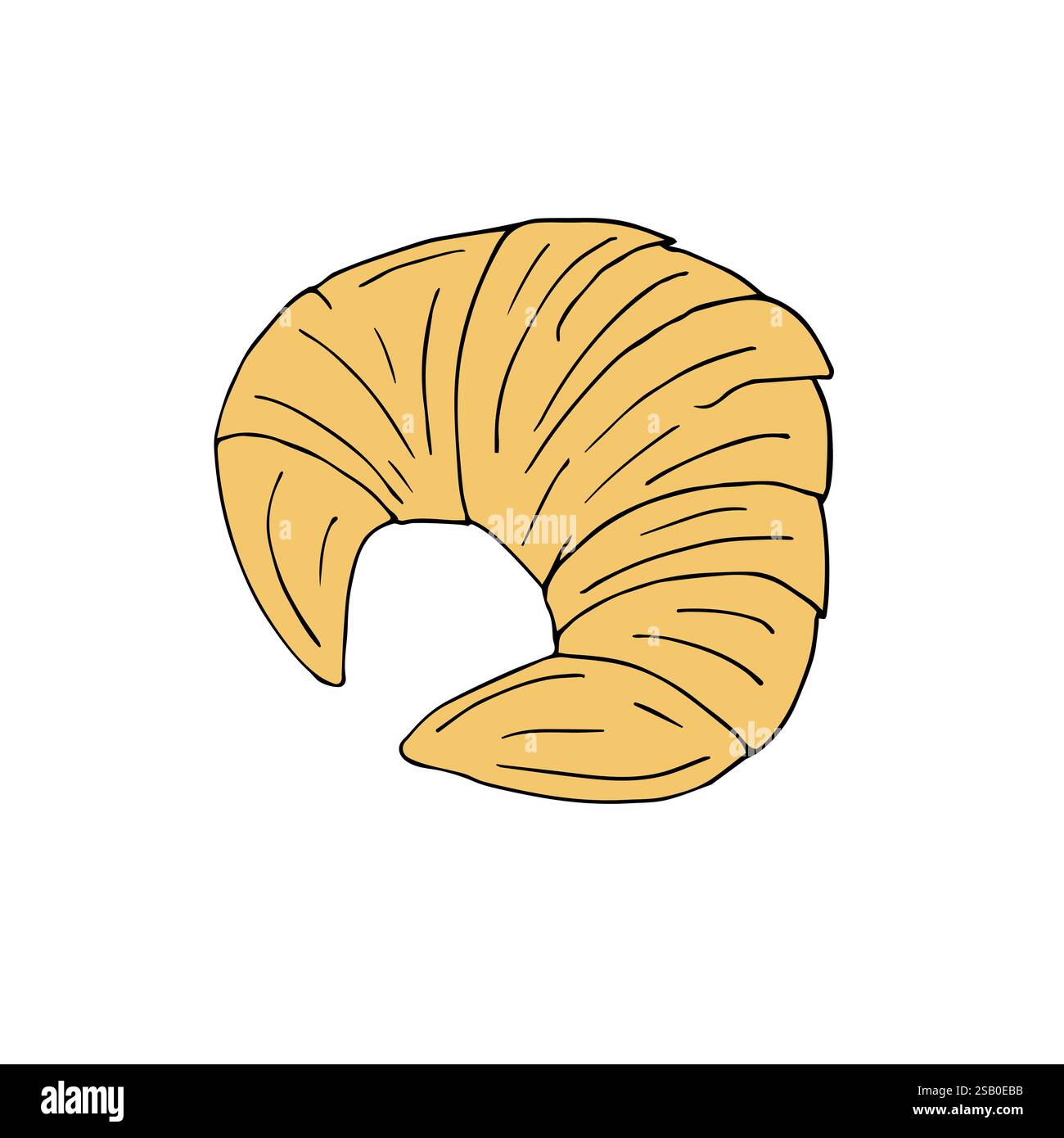 Vector hand drawn doodle sketch colored croissant isolated on white ...