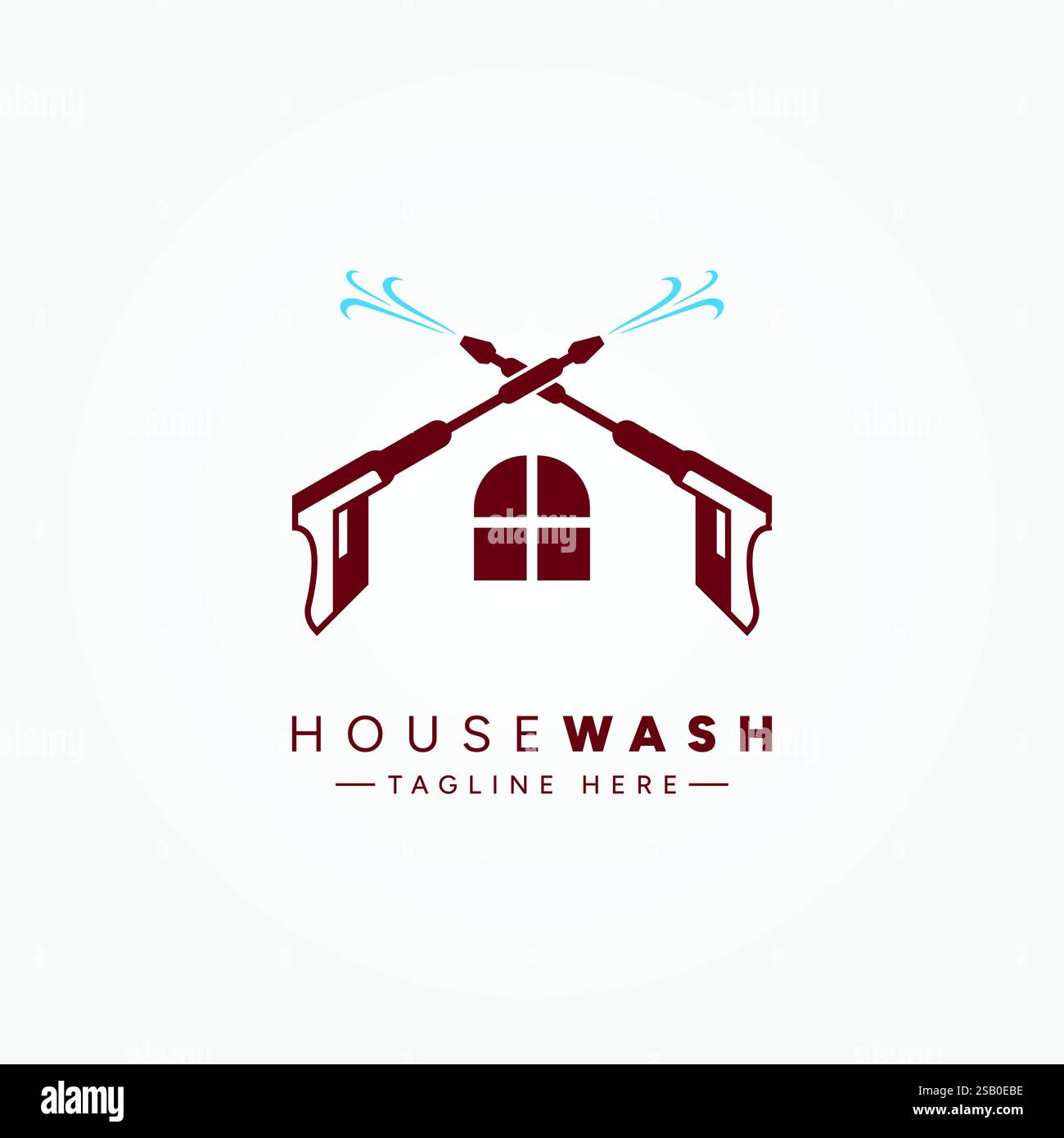 Creative Pressure Washing Logo Template for House Cleaning Service Stock Vector