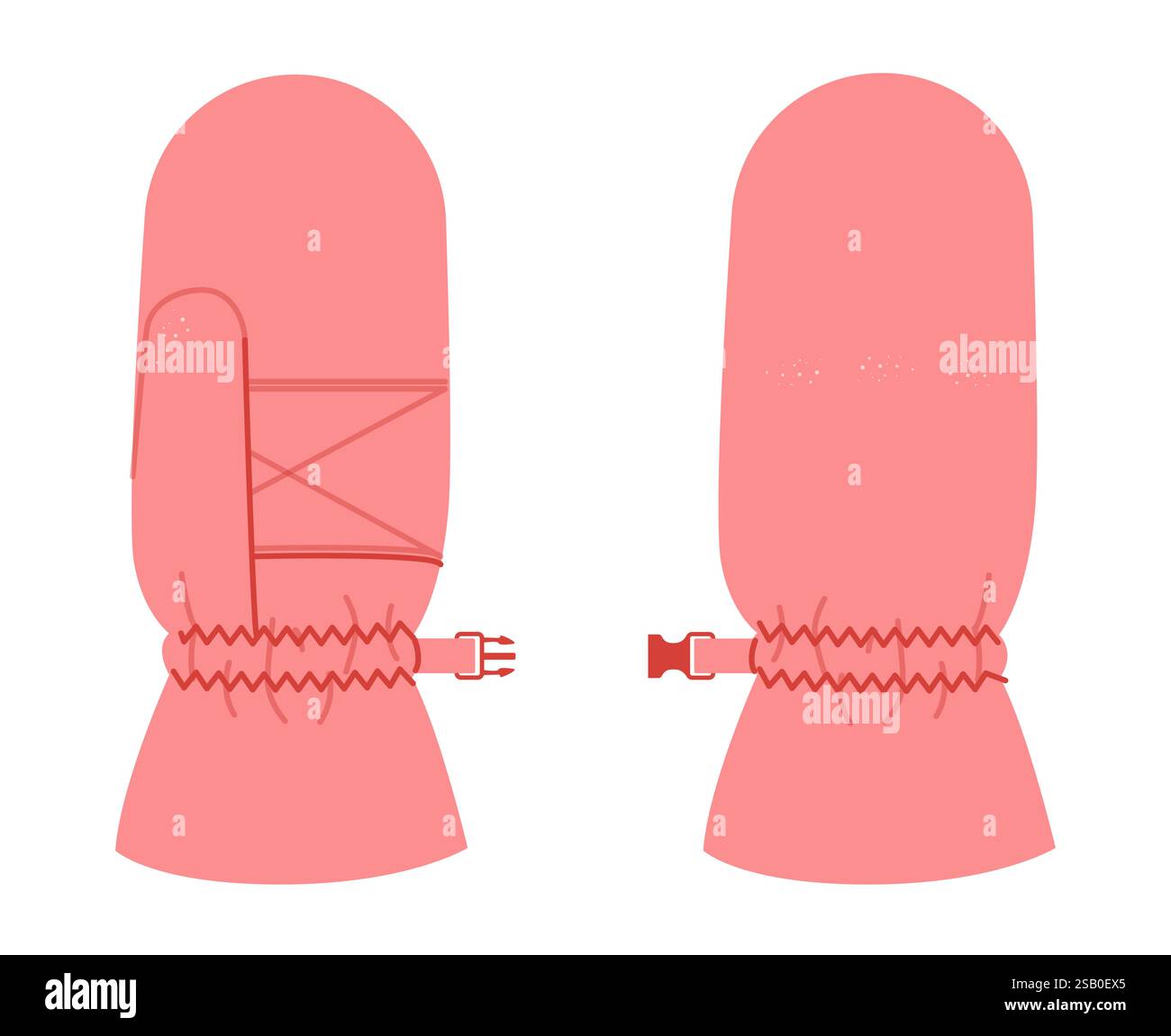 Pink woolen gloves on Stock Vector Images - Alamy