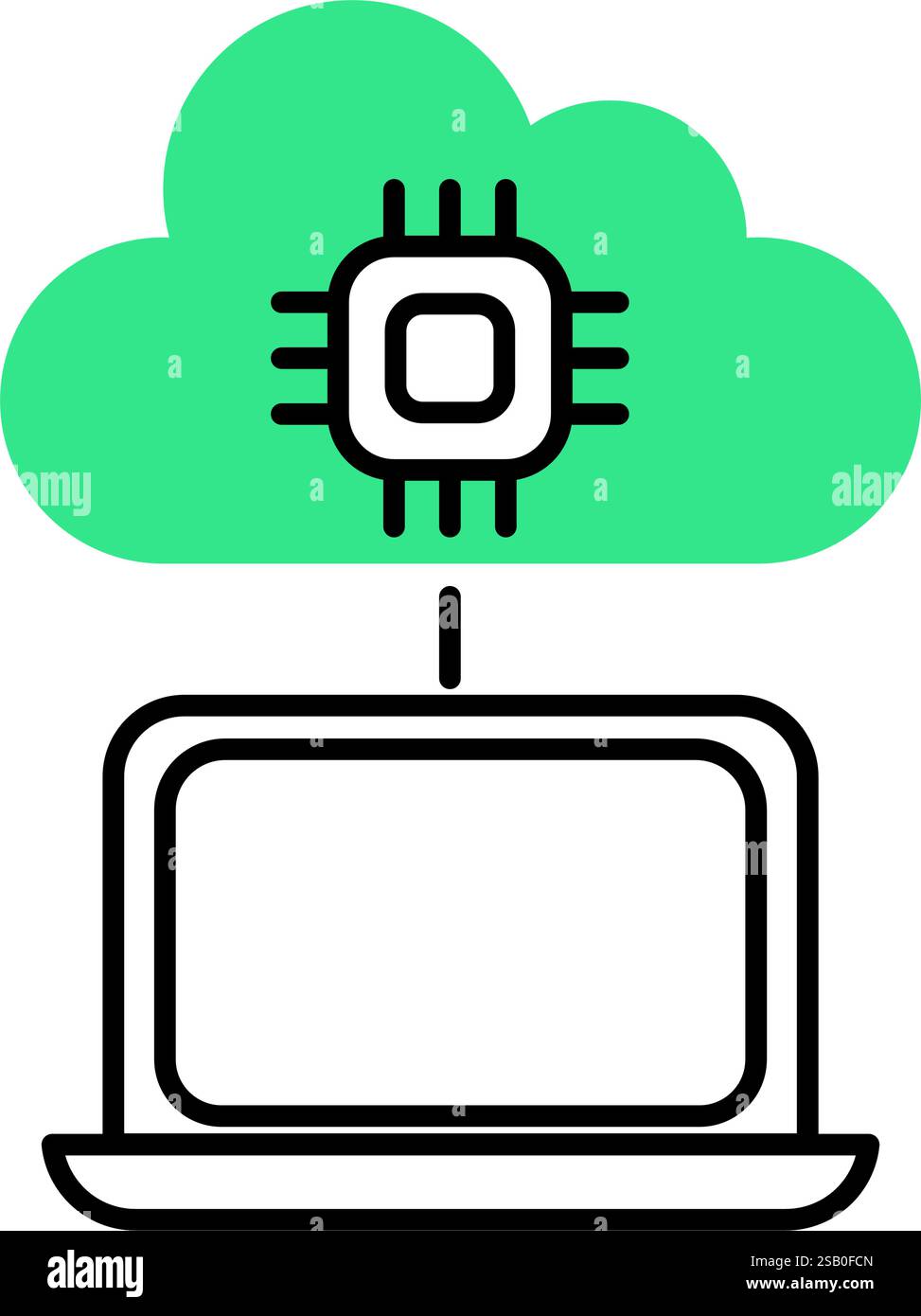 Cloud computing artificial intelligence server illustration stock