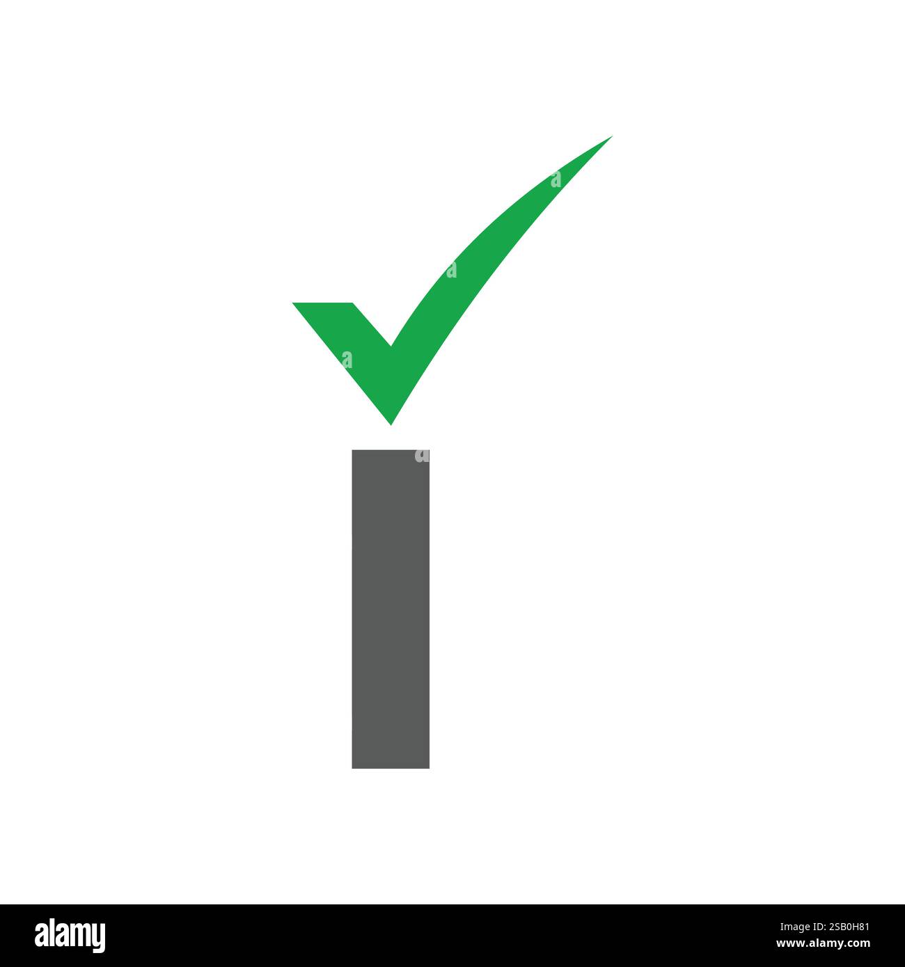 initial letter i check mark icon logo design template Stock Vector