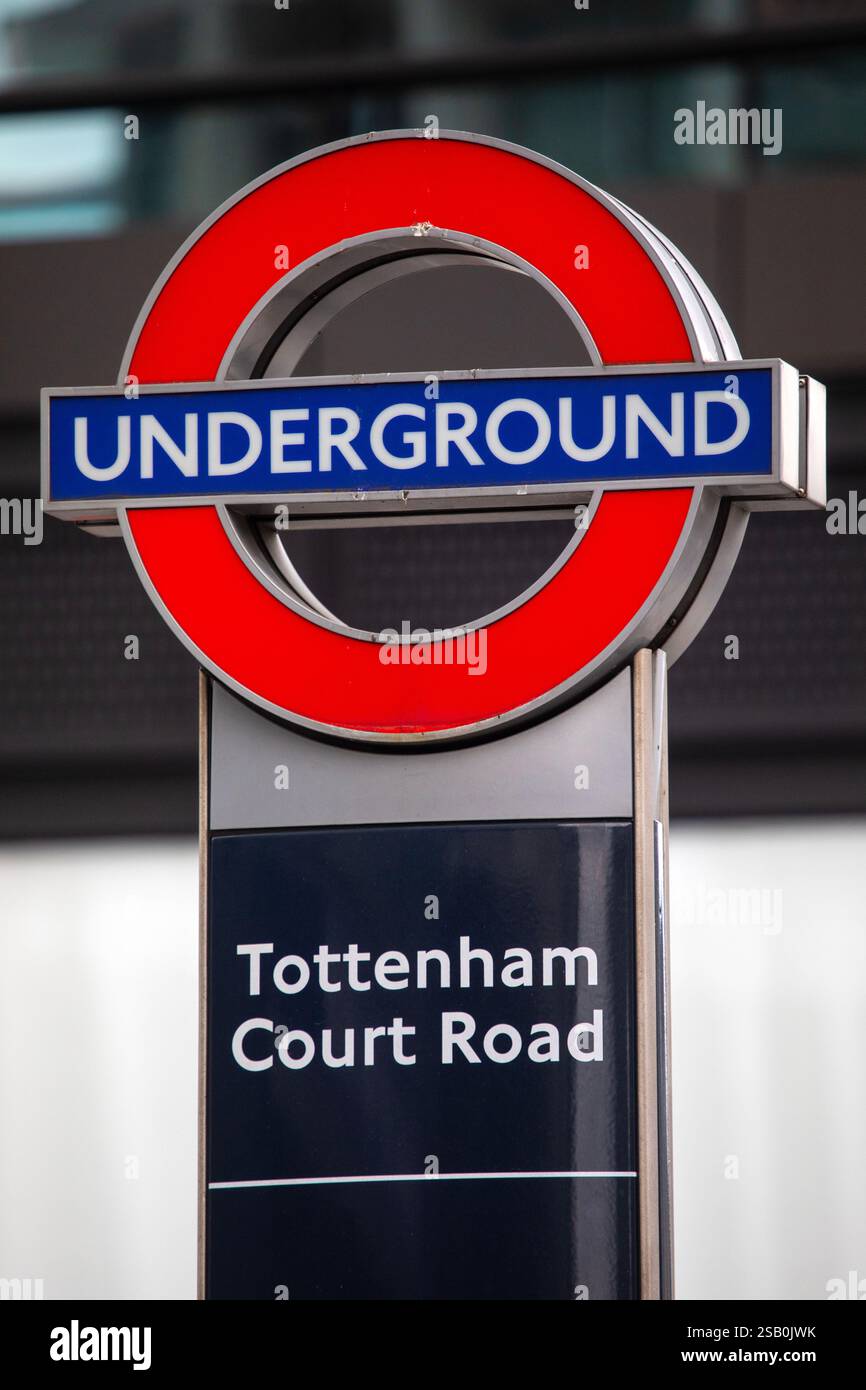 London, UK - July 1st 2024: London Underground sign at Tottenham Court ...