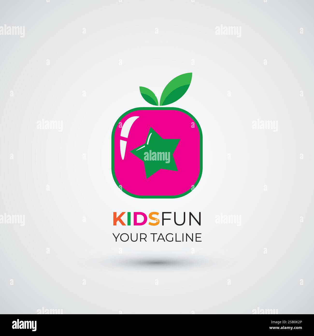 Kids fun icon preschool and children logo design template Stock Vector ...