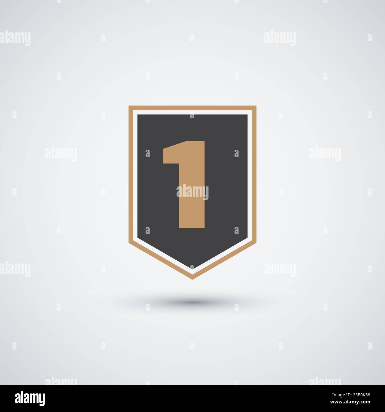 Number one shield and flag logo design template icon Stock Vector