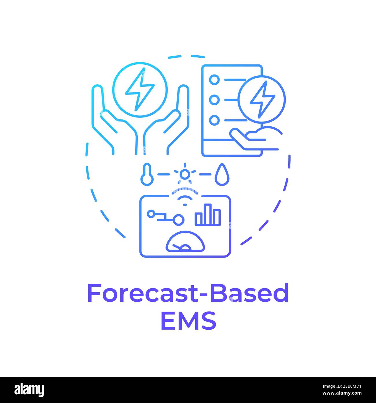 Forecast based EMS blue gradient concept icon Stock Vector