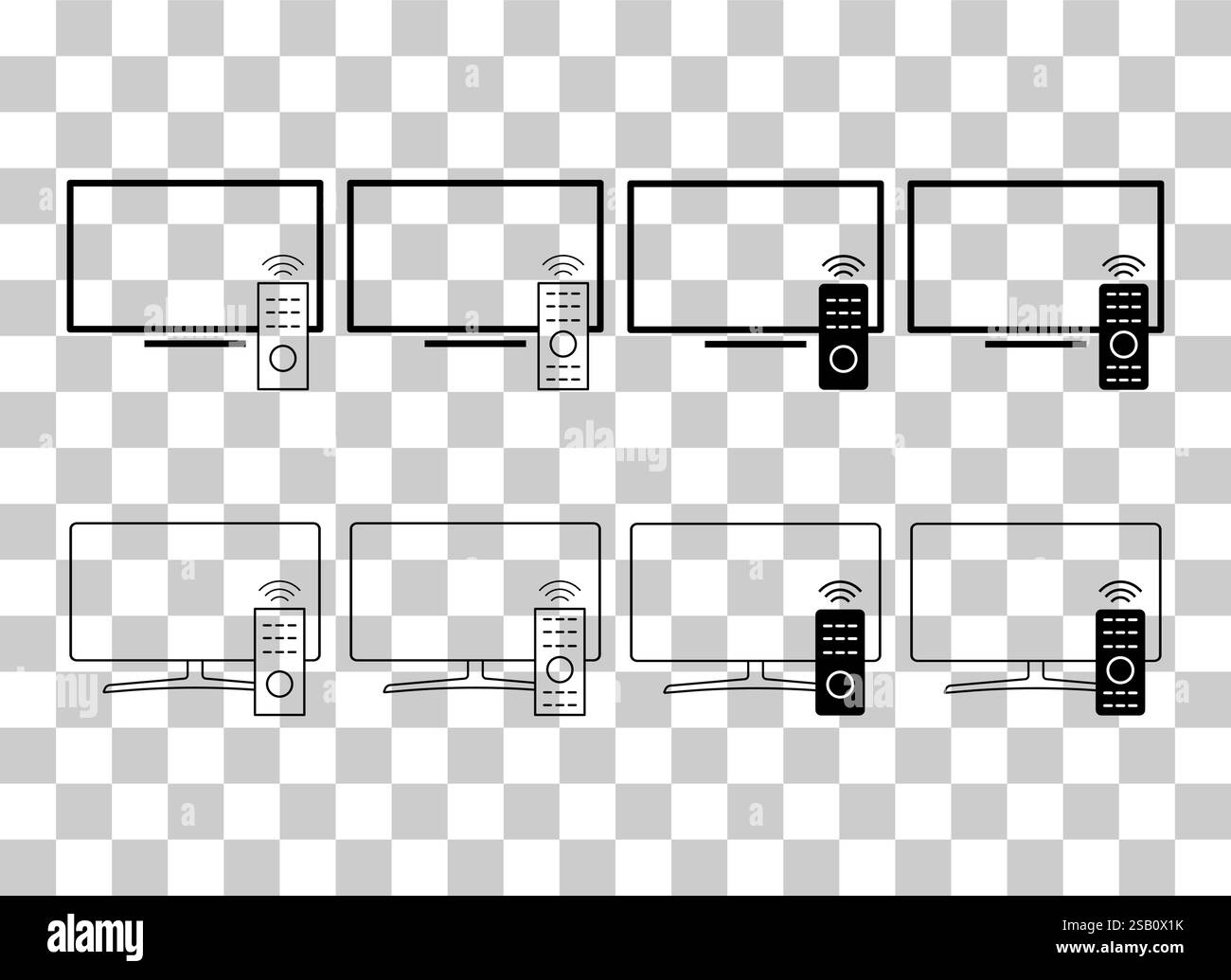Set of Remote tv device icon, media television sign, web digital vector ...