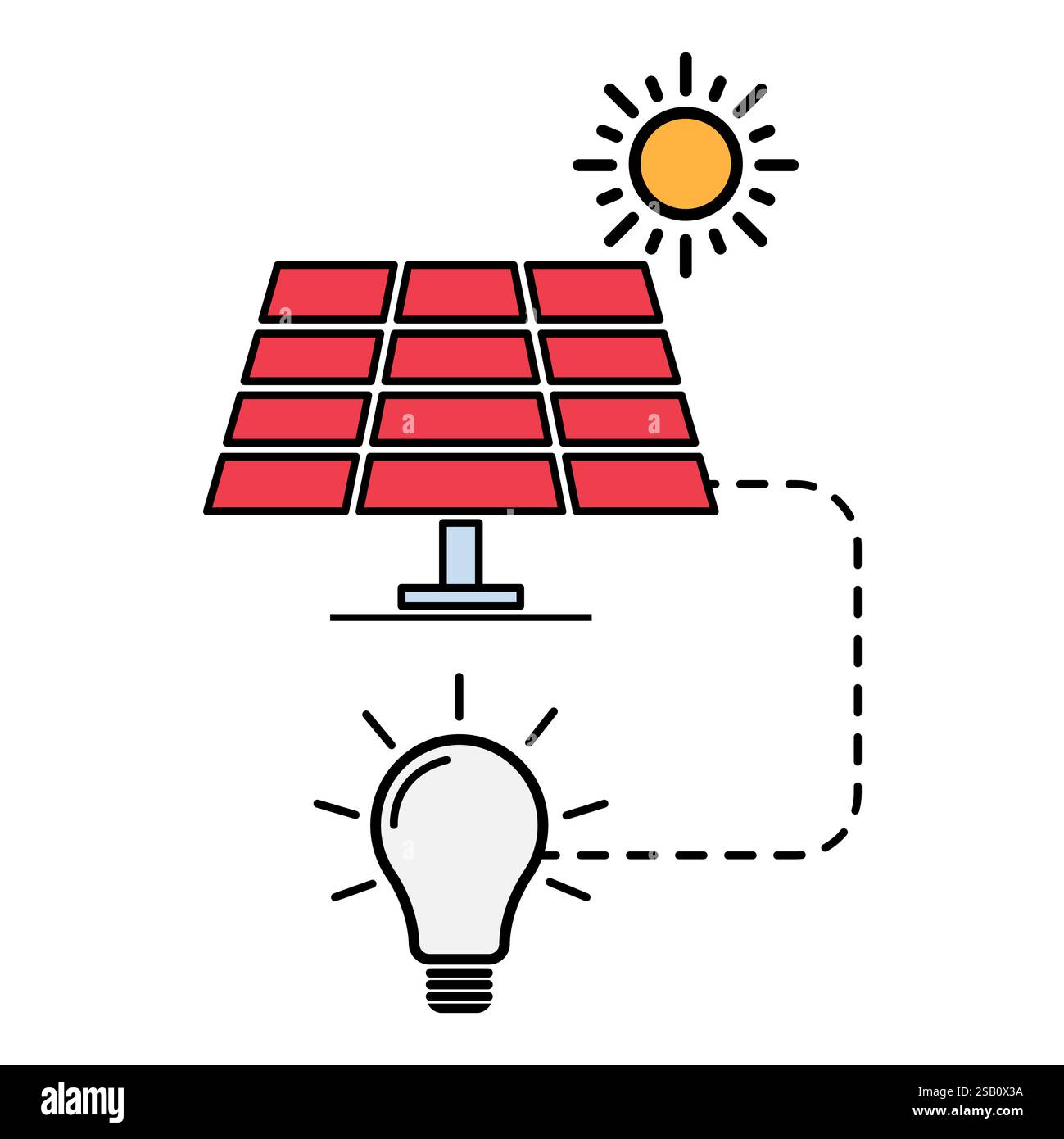 Solar panel icon, green power technology, ecology alternative energy ...