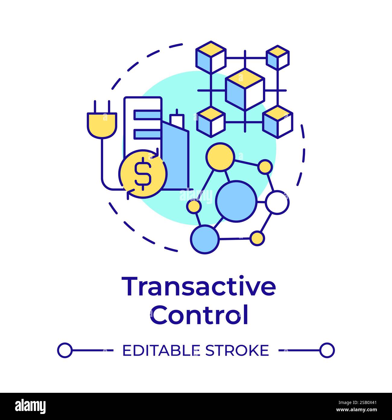 Transactive control multi color concept icon Stock Vector