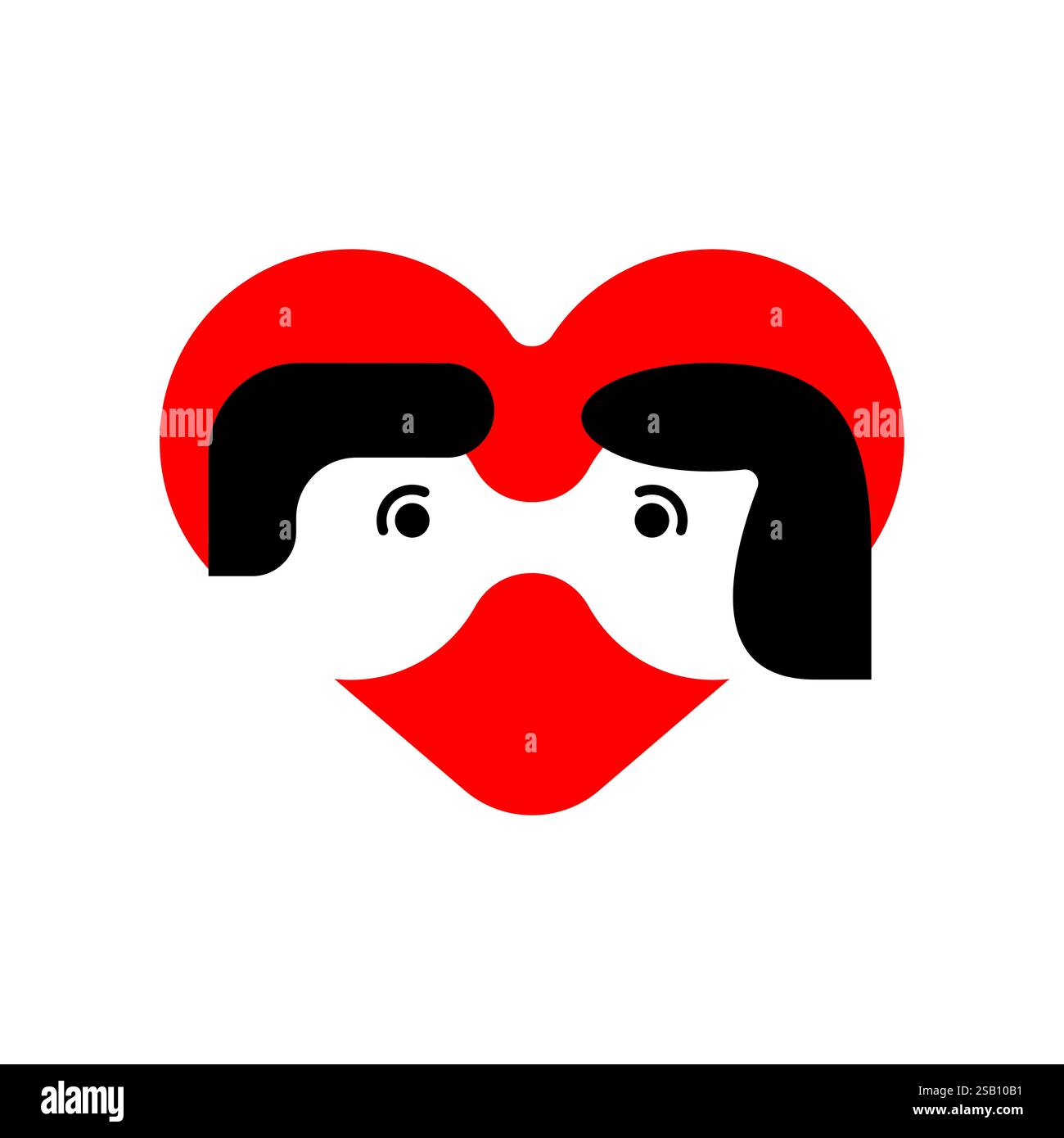 Kissing couple sign. Boy and girl kissing symbol. Stock Vector