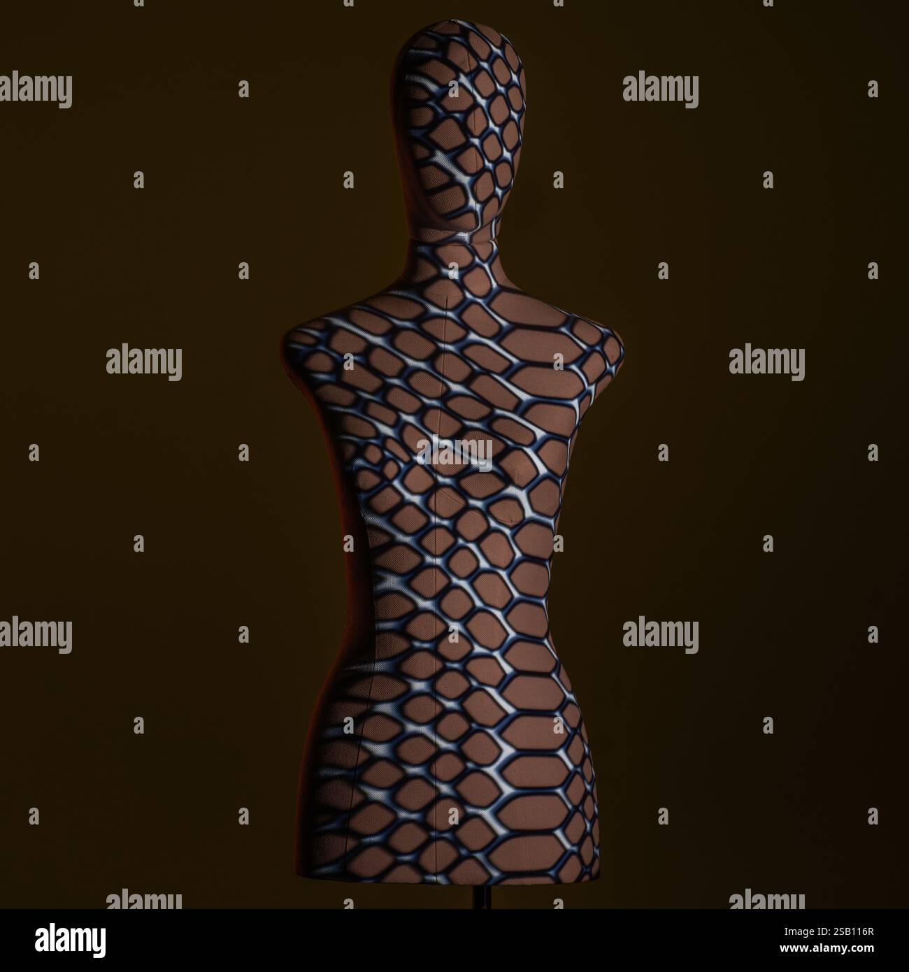 Mannequin illuminated with creative lights with geometric effects Stock Photo